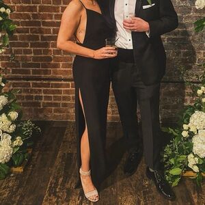 Black Amanda Uprichard Arial Gown